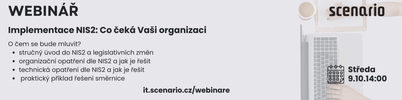 Implementace NIS2: Co čeká Vaši organizaci | Scenario s.r.o. - Scenario s.r.o. Implementace NIS2: Co čeká Vaši organizaci | Scenario s.r.o.