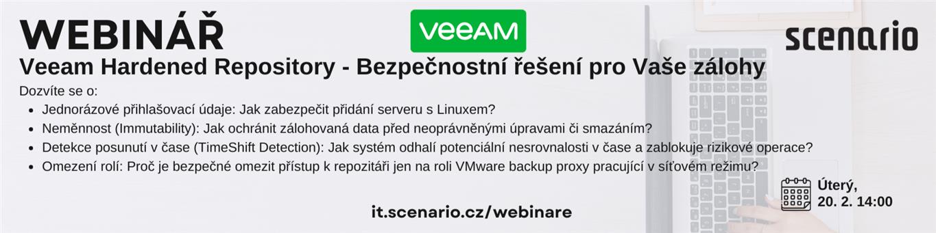 Veeam Hardened Repository – Bezpečnostní řešení pro Vaše zálohy | Scenario s.r.o. - Scenario s.r.o. Veeam Hardened Repository – Bezpečnostní řešení pro Vaše zálohy | Scenario s.r.o.