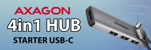 AXAGON STARTER USB-C 4in1 HUB | Scenario s.r.o. - Scenario s.r.o. AXAGON STARTER USB-C 4in1 HUB | Scenario s.r.o.