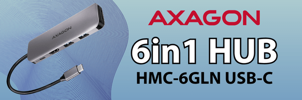 AXAGON HMC-6GLN USB-C 6in1 HUB | Scenario s.r.o. - Scenario s.r.o. AXAGON HMC-6GLN USB-C 6in1 HUB | Scenario s.r.o.