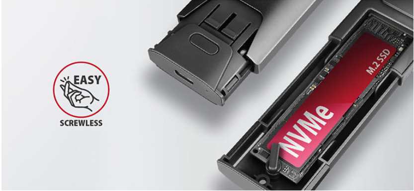 AXAGON externí s USB 10Gbps pro M.2 NVMe / SATA SSD | Scenario s.r.o.