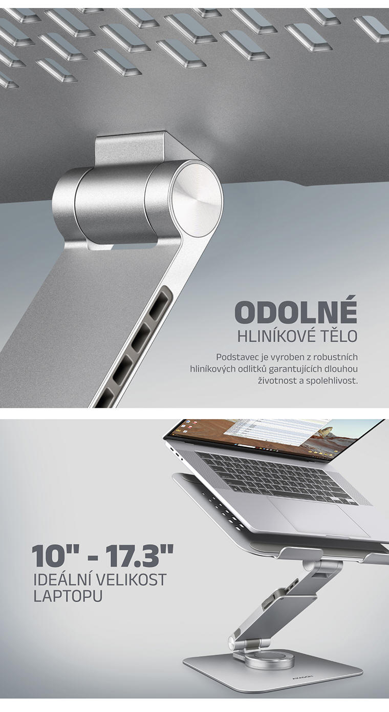 AXAGON Stojan pro notebook a tablet s 360° rotací | Scenario s.r.o.