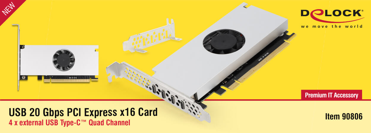 Delock mini síťová skříň, USB-C adaptér, karta PCI Express a mini PCIe modul | Scenario s.r.o.