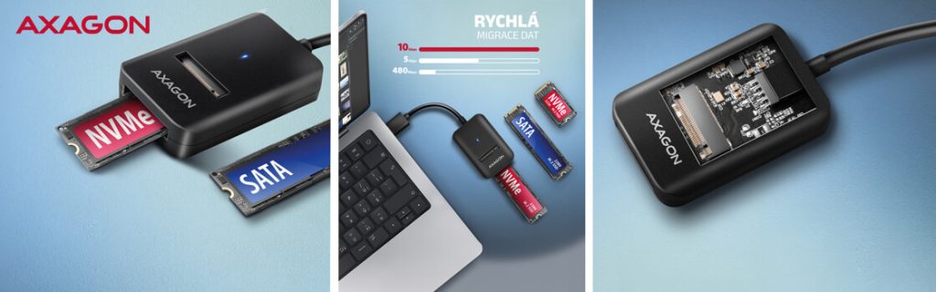 Axagon M.2 adaptéry pro rychlé připojení SSD | Scenario s.r.o.