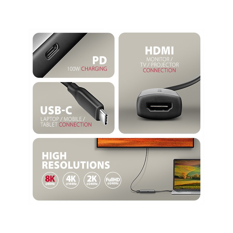 AXAGON RVC-HI8KPD HDMI adaptér pro skvělý obraz | Scenario s.r.o.
